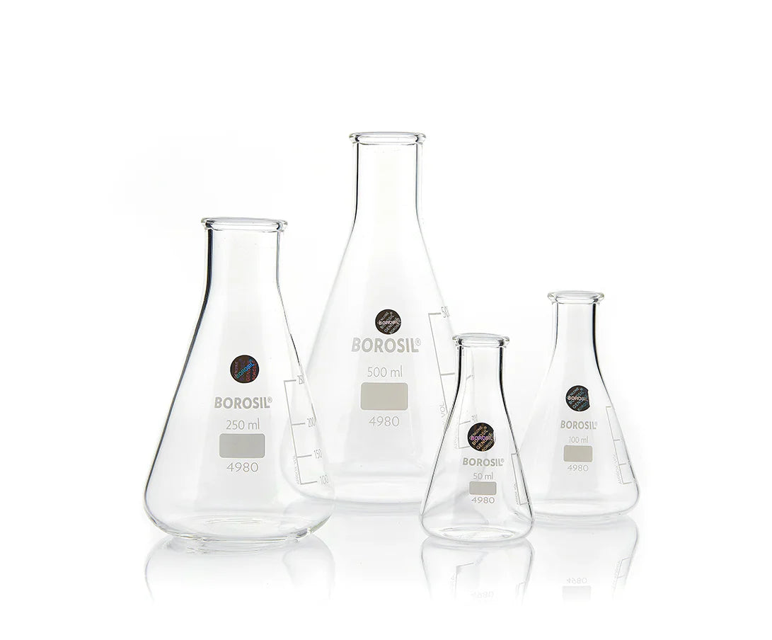 Erlenmeyer Borosilicate Glass Flasks