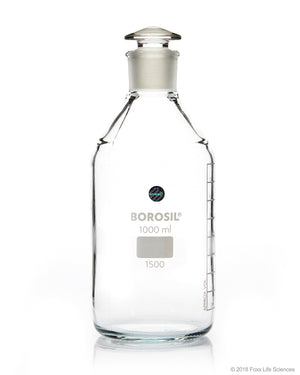 Borosil® Clear Reagent Bottles with Stoppers - 1L - 29/32 - CS/10 | img_1 | Foxx Life Sciences Global | shopfls.com