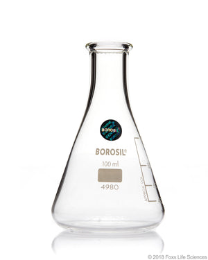 Borosil® Erlenmeyer Flasks Graduated Conical NM Borosilicate 3.3 ISO 1773 CS/100 100 mL | img_1 | Foxx Life Sciences Global | shopfls.com