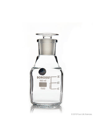 Borosil® Clear Reagent Bottles with Stoppers - 100mL -14/23 - CS/10 | img_1 | Foxx Life Sciences Global | shopfls.com