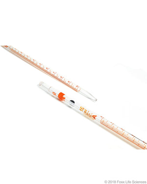 Borosil Graduated Mohr Pipette, 3.3 Borosilicate glass, Amber markings, CS/10, 10mL | img_1 | Foxx Life Sciences Global | shopfls.com