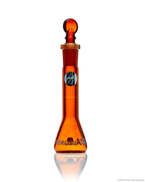 Flask, Glass, Amber, Vol, Wide Neck, ASTM, IC Stopper, 10mL | img_1 | Foxx Life Sciences Global | shopfls.com