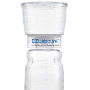 EZLabpure™ Sterile Bottle Top Filter Unit, 0.45 µm PES Membrane, 500 mL – Pack of 12