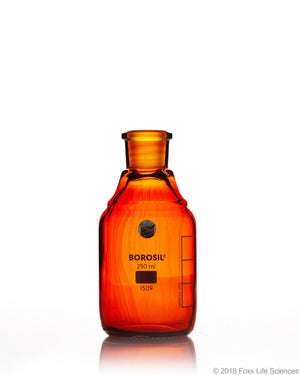 Borosil® Bottles, Reagent, Amber, with Stoppers, 60mL, 14/23, CS/40 | img_1 | Foxx Life Sciences Global | shopfls.com