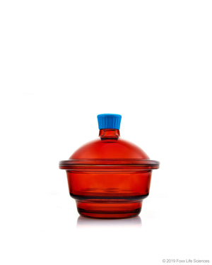 Borosil Amber Light-Blocking Glass Desiccator with Porcelain Plate