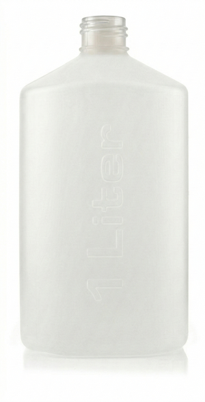 White bottle with a silver cap on a white background