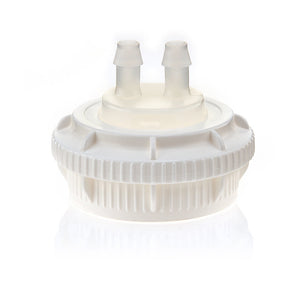 EZBio® GL45 Open Cap & Molded 2x 1/4" HB, White PP for Plastic Bottles - 5 | 25 | img_1 | Foxx Life Sciences Global | shopfls.com