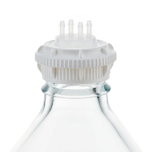 EZBio® GL45 Open Cap & Molded 4x 1/8" HB, White PP for Glass Bottles - 5 | 25 | img_2 | Foxx Life Sciences Global | shopfls.com