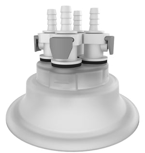 VersaCap® 120mm Adapter Insert: 1/4" HB x4 - Laboratory-Grade Bioprocessing Component | img_1 | Foxx Life Sciences Global | shopfls.com