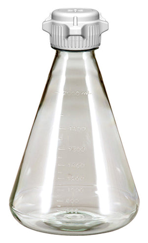 Sterile 2L EZclear® Erlenmeyer Flask with 53B Vented VersaCap® - Foxx Life Sciences, for laboratory research. | img_1 | Foxx Life Sciences Global | shopfls.com