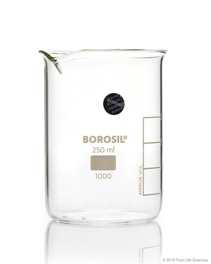 Borosil® Beaker Griffin Low Form with Spout Graduated ISO 3819 Borosilicate 250mL CS/40 | img_1 | Foxx Life Sciences Global | shopfls.com