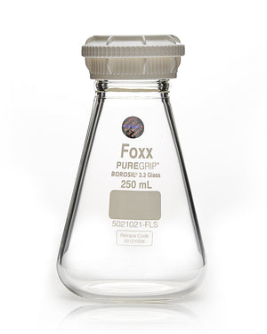 Borosil PUREGRIP Erlenmeyer Flasks with GL45 Screw Cap
