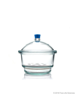 Borosil® Desiccator With Cover and Porcelain Plate, Plastic Knob, Borosilicate Glass 250 mm CS/1 | img_1 | Foxx Life Sciences Global | shopfls.com