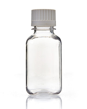 EZBio® Bottle, Polycarbonate (PC), Sterilized, 250mL, Closed Cap, pk/24 | img_1 | Foxx Life Sciences Global | shopfls.com