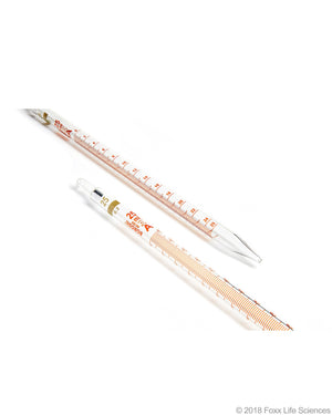 Borosil Graduated Mohr Pipette, 3.3 Borosilicate glass, Amber markings, CS/10, 25mL | img_1 | Foxx Life Sciences Global | shopfls.com