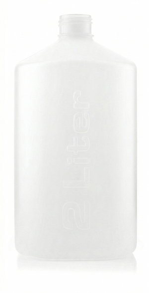 Clear plastic bottle on a white background