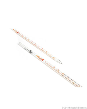 Borosil Graduated Mohr Pipette, 3.3 Borosilicate Glass, Amber Markings