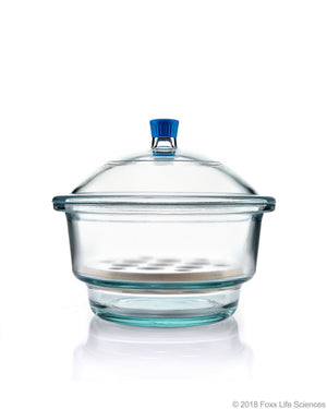 Borosil® Desiccator With Cover and Porcelain Plate, Plastic Knob, Borosilicate Glass 300 mm CS/1 | img_1 | Foxx Life Sciences Global | shopfls.com