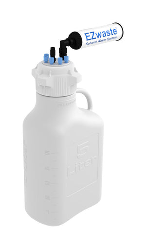 EZwaste® 5L Carboy: HDPE, VersaCap® 83B, 6 ports 1/8" OD, 1 port 1/4"-3/8" HB - Foxx laboratory waste container. | img_1 | Foxx Life Sciences Global | shopfls.com
