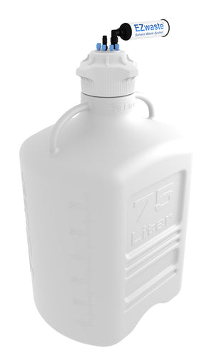 EZwaste® XL Safety Vent Carboy 75L HDPE - 120mm Cap, 6 Ports, Chemical Exhaust Filter - Laboratory Waste Management | img_1 | Foxx Life Sciences Global | shopfls.com
