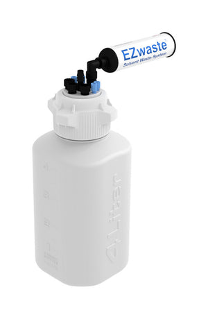 EZwaste® Safety Vent Bottle, 4L HDPE, VersaCap® 83B. 4 ports 1/8" OD, 3 ports 1/4" OD, 1 port 1/4"HB/3/8"HB. Lab-Grade Waste Disposal. | img_1 | Foxx Life Sciences Global | shopfls.com