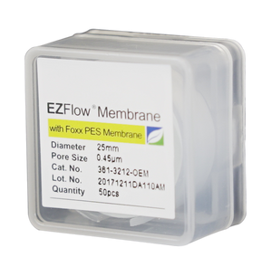 EZFlow® Membrane Disc Filter, PES, 0.45µm, 25mm, Non-Sterile, 50/pk | img_1 | Foxx Life Sciences Global | shopfls.com