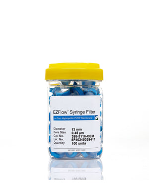 EZFlow® 13mm Syringe Filter, .45μm PVDF - Sterile syringe filter for laboratory research. 100/pack. | img_1 | Foxx Life Sciences Global | shopfls.com