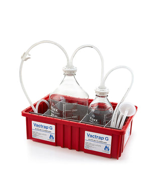 Vactrap™ G, 3L + 1L, Glass Bottles, Red Bin, GL45 Cap w/1/4" ID Tubing | img_1 | Foxx Life Sciences Global | shopfls.com