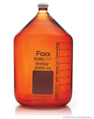 PUREGRIP Rhino Safety Coated Glass Media Bottles, GL45 VersaCap