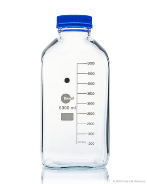 Borosil® Wide Mouth Glass Bottle - Square - 5L - 1/EA | img_1 | Foxx Life Sciences Global | shopfls.com