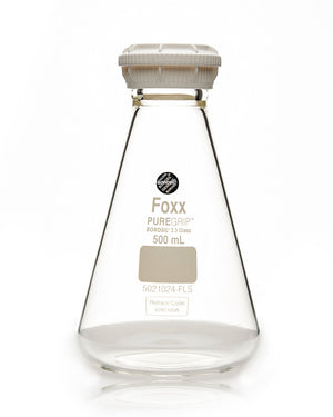 PUREGRIP Erlenmeyer / Conical Flasks with GL45 Screw Cap