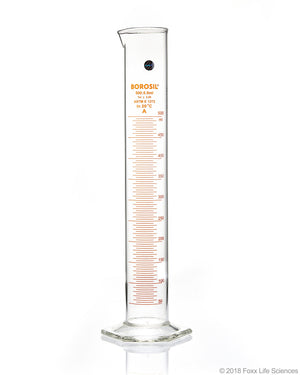 Graduated Measuring Cylinder Hexagonal Base, 500 mL Borosilicate, CS/4 | img_1 | Foxx Life Sciences Global | shopfls.com