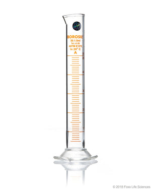 Graduated Measuring Cylinder Hexagonal Base, 50 mL Borosilicate, CS/5, To Contain | img_1 | Foxx Life Sciences Global | shopfls.com