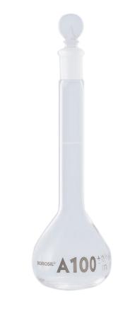 Borosil® Flasks, Volumetric, Class A, WM, Clear, Glass Stopper, 500mL, Ind. Cert, CS/10 | img_1 | Foxx Life Sciences Global | shopfls.com