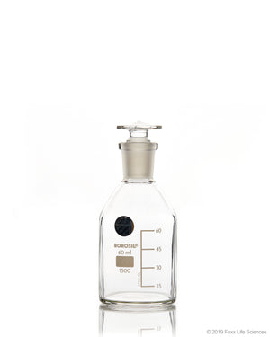 Borosil® Clear Reagent Bottles with Stoppers - 60mL - 14/23 - CS/40 | img_1 | Foxx Life Sciences Global | shopfls.com