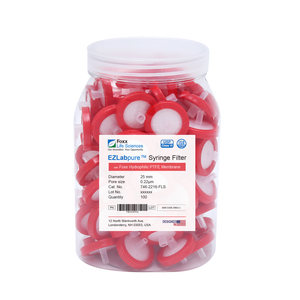 EZlabpure Hydrophilic PTFE Syringe Filter, Non-Sterile