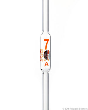 Borosil Volumetric Pipette Bulb Pipette Class A Accuracy ASTM Batch Certificate 7mL Borosilicate | img_1 | Foxx Life Sciences Global | shopfls.com