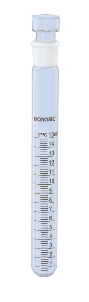 Borosil® Tubes, Test, Reusable, Graduated, Ground Glass with Stoppers, 15mL, 14/15, CS/10 | img_1 | Foxx Life Sciences Global | shopfls.com
