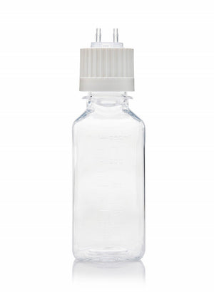 EZBio® 125mL PETG Bottle with VersaCap® White 38-430, 2x1/8" HB. Sterile bottle for bioprocessing/research, 10/CS. | img_1 | Foxx Life Sciences Global | shopfls.com