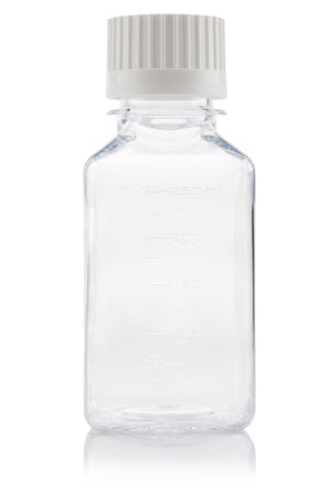 EZBio Titanium Square Bottle, PETG,38-430,250ml, Sterile, With Cap, 60/CS | img_1 | Foxx Life Sciences Global | shopfls.com