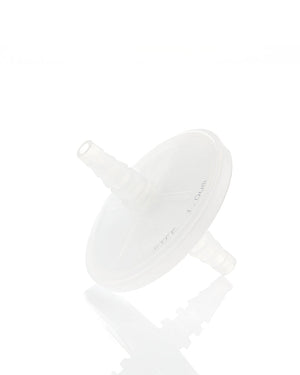 EZBio® Vent Filter - 0.22µm Hydrophobic Polytetrafluoroethylene (PTFE), 50mm, 1/4" - 1/2" Stepped Barb - 5 | 25 | 100 | img_1 | Foxx Life Sciences Global | shopfls.com
