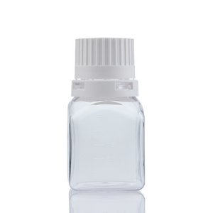 EZBio® Titanium Square Bottle, PETG, 38-430mm, 125mL, With Tamper Evident Cap, 24/CS
