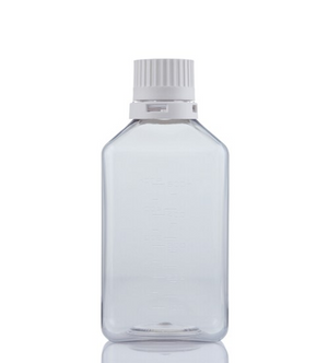 EZBio® Titanium Square Bottle, PETG, 38-430mm, 500mL, With Tamper Evident Cap, 24/CS