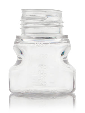 Clear plastic bottle cap on a white background