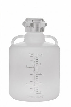 EZclear® Round Carboy 10L, PP, Class VI, 83B Closed VersaCap®, Sterile