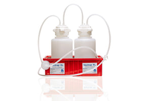 Vactrap™ Round XL, 4L + 4L, Polypropylene (PP), Red Bin, 1/4" ID Tubing | img_1 | Foxx Life Sciences Global | shopfls.com