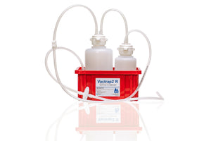 Vactrap2™ Round, 2L + 1L, Polypropylene (PP), Red Bin, 1/4" ID Tubing | img_1 | Foxx Life Sciences Global | shopfls.com