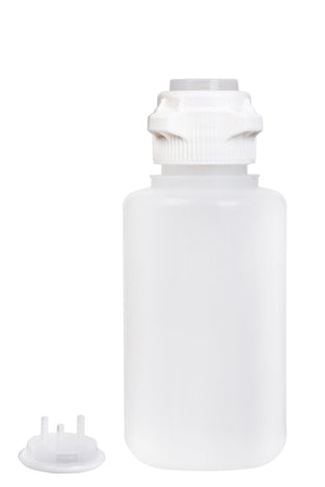Round EZLabpure™ Polypropylene (PP) Vacuum Bottle, 4 L, Open VersaCap® 83B, With Closed and 2x1/4" HB Adapters, 1/EA | img_1 | Foxx Life Sciences Global | shopfls.com
