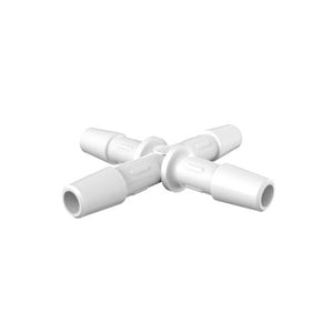 1/4" HB, Cross Fitting, Natural Kynar (PVDF) - 25 | 100 | img_1 | Foxx Life Sciences Global | shopfls.com