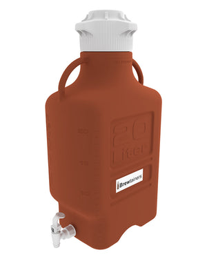 Brewtainers High Density Poly Ethylene (HDPE) Amber Light Blocking 20L (7 Gal Max) Homebrew Yeast Spigoted Despensing Container with leakproof  | img_1 | Foxx Life Sciences Global | shopfls.com